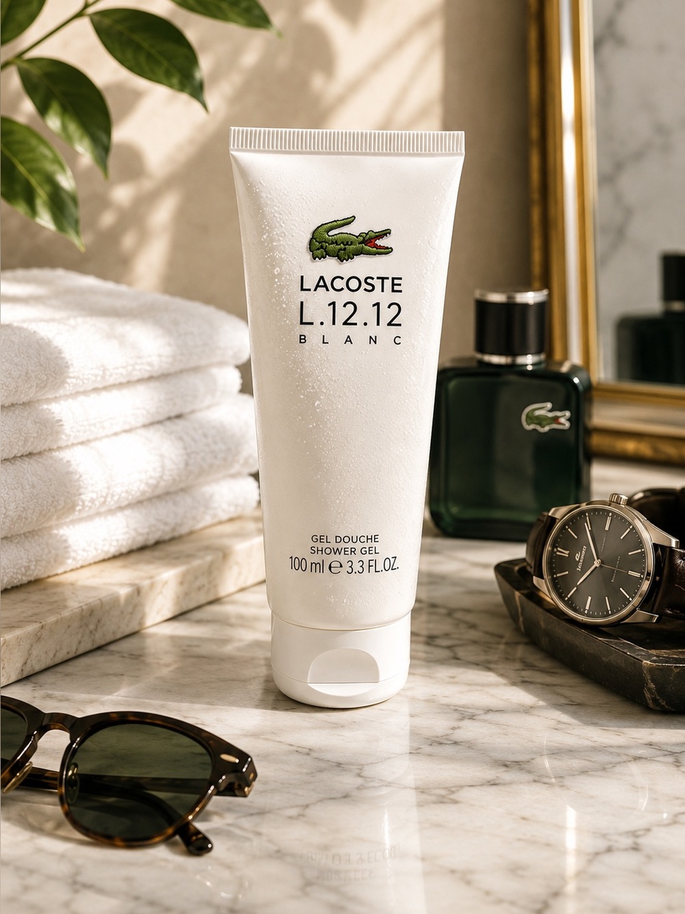 NEW Lacoste L.12.12 Blanc Shower Gel 100ml | Luxury Men’s Grooming